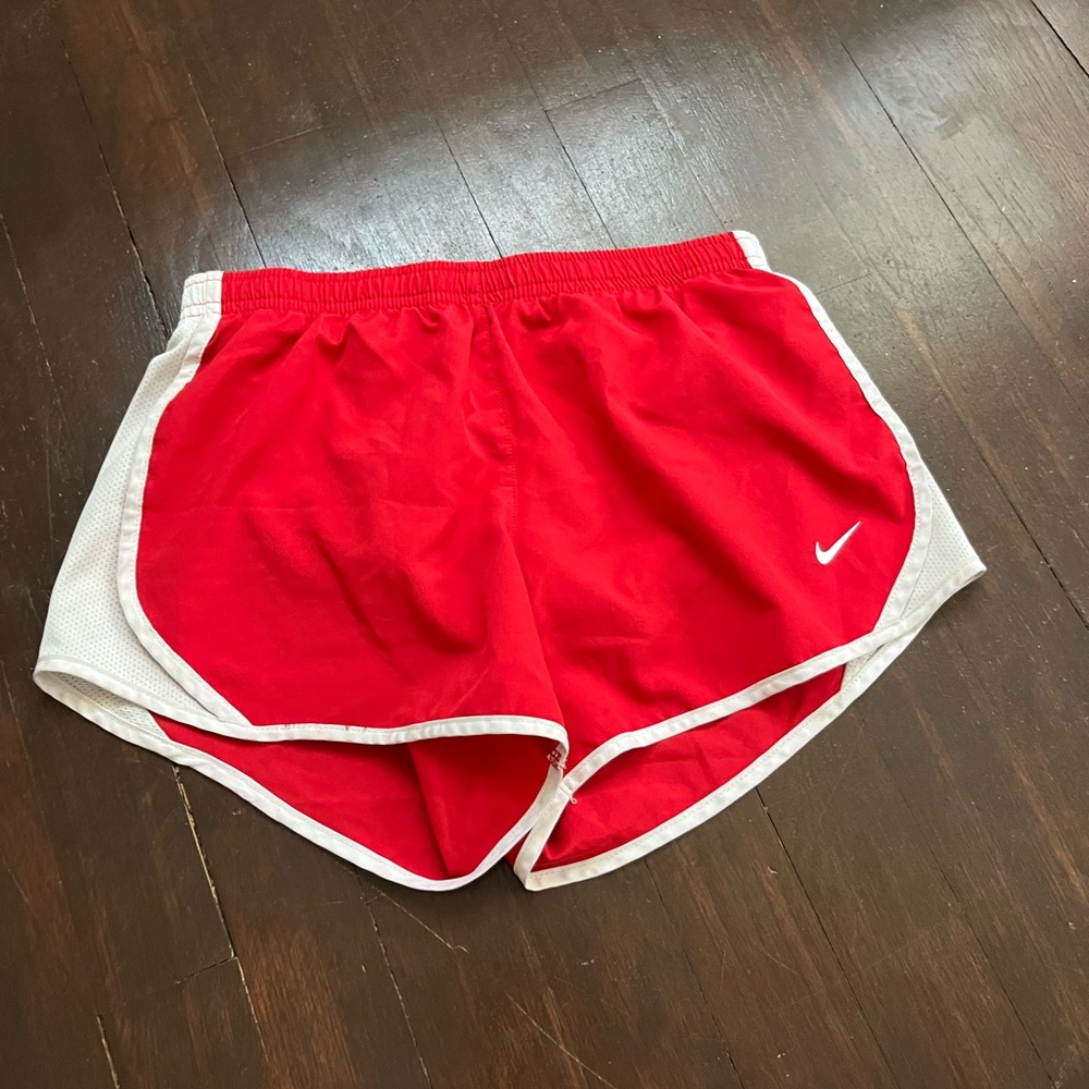Nike Red and White Athletic Shorts